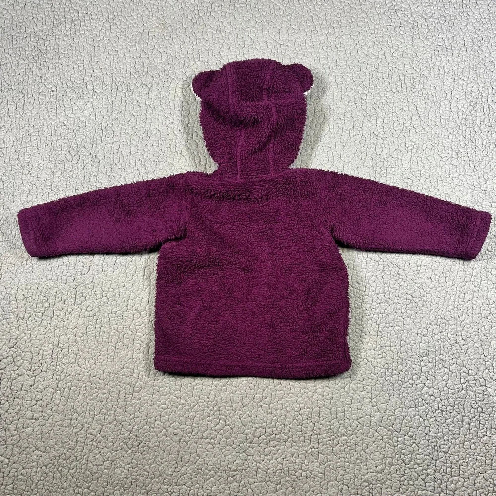 Patagonia Baby Furry Friends Hooded Fleece Jacket Purple Bear Ears‎ 12-18M 60155